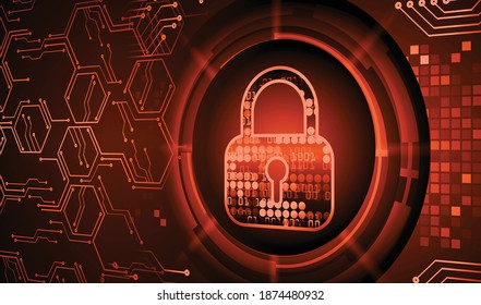 Closed Padlock on digital background, cyber security