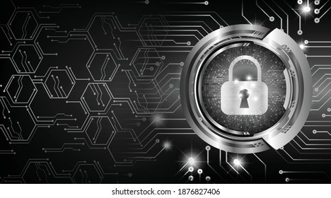Closed Padlock on digital background, cyber security