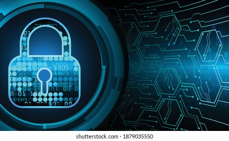 Closed Padlock on digital background, cyber security