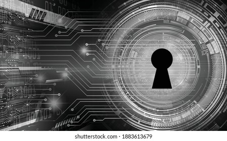 Closed Padlock on digital background, cyber security