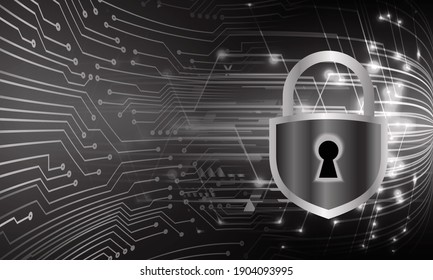 Closed Padlock on digital background, cyber security