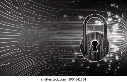 Closed Padlock on digital background, cyber security