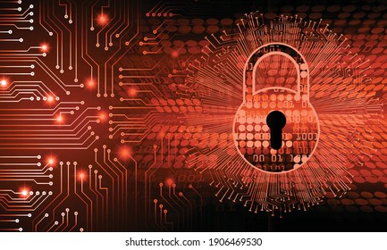 Closed Padlock on digital background, cyber security