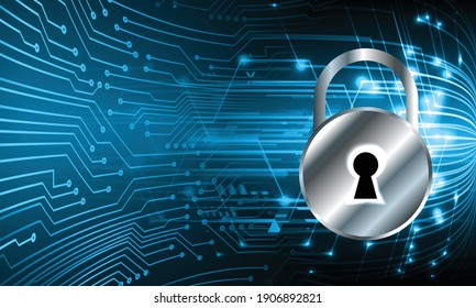 Closed Padlock on digital background, cyber security