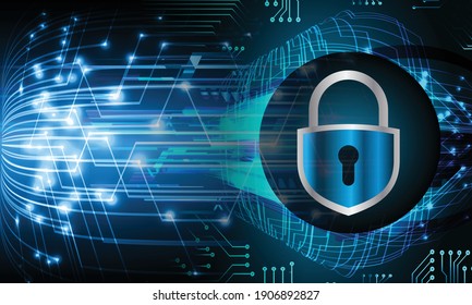 Closed Padlock on digital background, cyber security