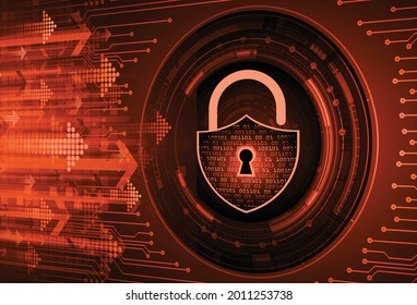 Closed Padlock on digital background, cyber security