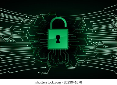 Closed Padlock on digital background, cyber security