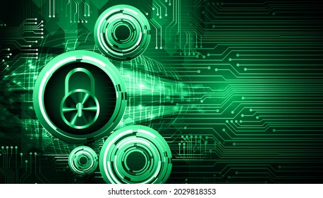 Closed Padlock on digital background, cyber security