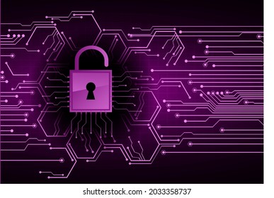 Closed Padlock on digital background, cyber security
