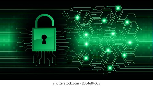 Closed Padlock on digital background, cyber security
