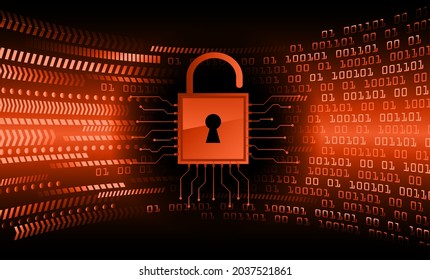 Closed Padlock on digital background, cyber security