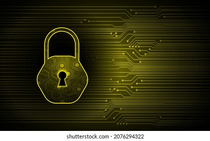 Closed Padlock on digital background, cyber security
