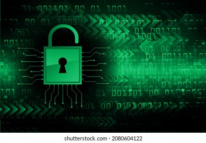 Closed Padlock on digital background, cyber security