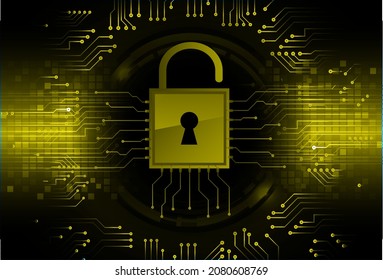 Closed Padlock on digital background, cyber security