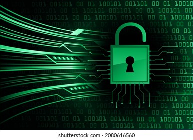Closed Padlock on digital background, cyber security
