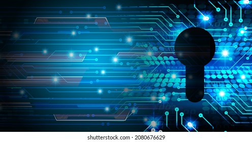 Closed Padlock on digital background, cyber security
