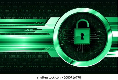 Closed Padlock on digital background, cyber security