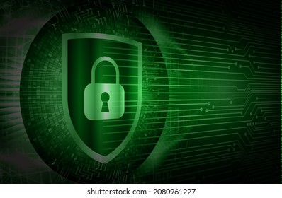 Closed Padlock on digital background, cyber security