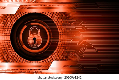 Closed Padlock on digital background, cyber security
