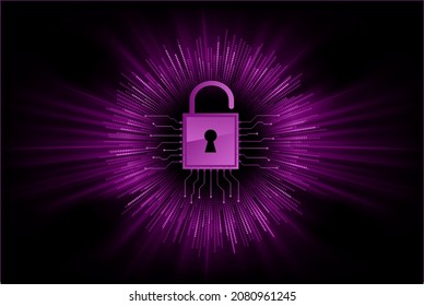 Closed Padlock on digital background, cyber security