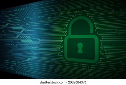Closed Padlock on digital background, cyber security