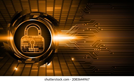 Closed Padlock on digital background, cyber security