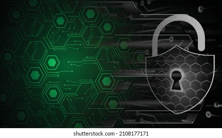 Closed Padlock on digital background, cyber security