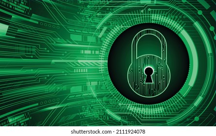 Closed Padlock on digital background, cyber security