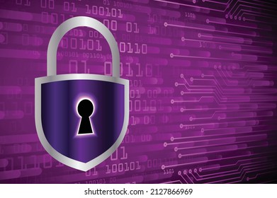 Closed Padlock on digital background, cyber security
