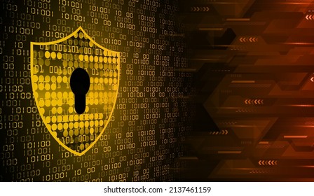 Closed Padlock on digital background, cyber security