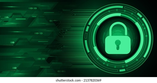 Geschlossenes Schloss auf digitalem Hintergrund, Cybersicherheit