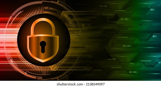 Closed Padlock on digital background, cyber security