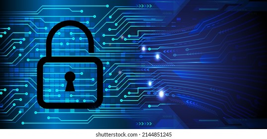 Closed Padlock on digital background, cyber security