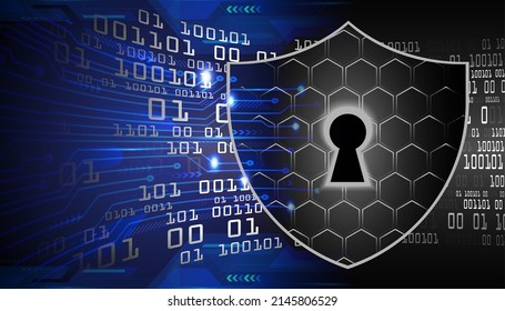 Closed Padlock on digital background, cyber security