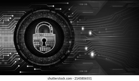 Closed Padlock on digital background, cyber security