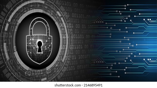 Closed Padlock on digital background, cyber security