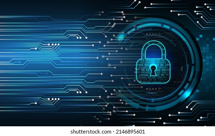 Closed Padlock on digital background, cyber security