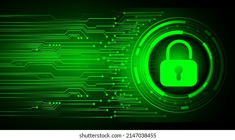 Closed Padlock on digital background, cyber security