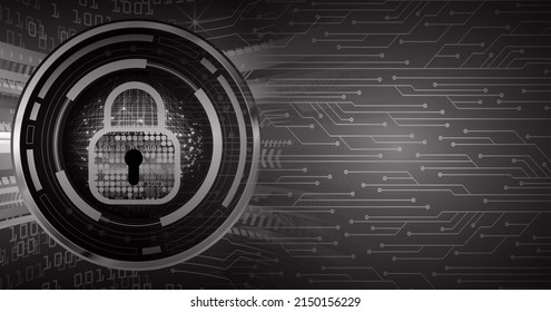 Closed Padlock on digital background, cyber security