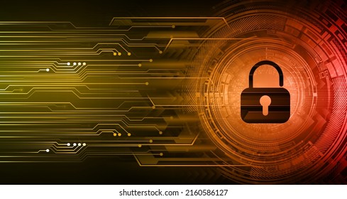 Closed Padlock on digital background, cyber security