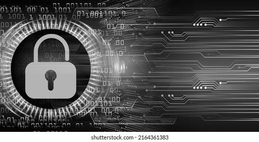 Closed Padlock on digital background, cyber security