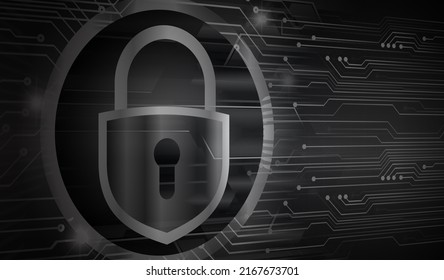 Closed Padlock on digital background, cyber security