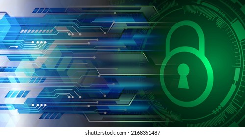 Closed Padlock on digital background, cyber security
