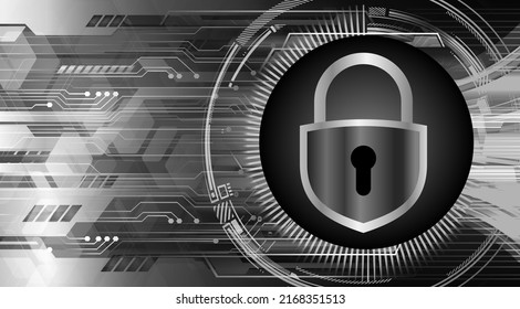 Closed Padlock on digital background, cyber security