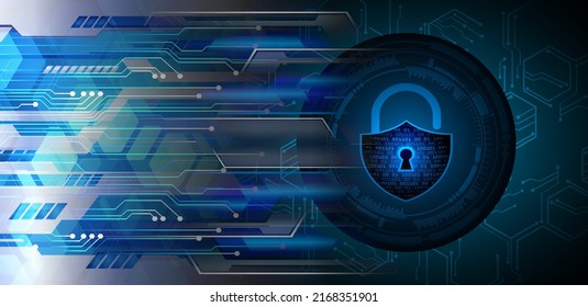 Closed Padlock on digital background, cyber security