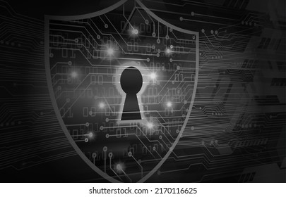Closed Padlock on digital background, cyber security