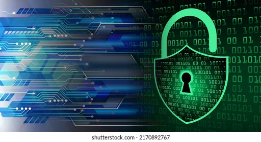 Closed Padlock on digital background, cyber security