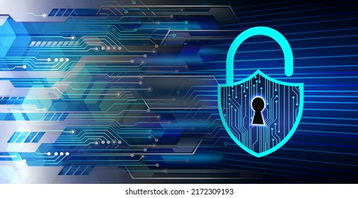 Closed Padlock on digital background, cyber security