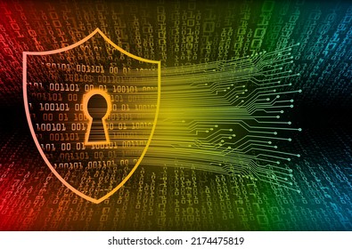 Closed Padlock on digital background, cyber security