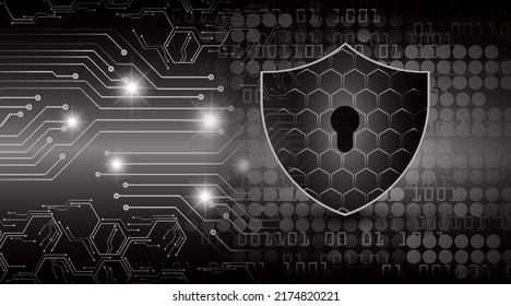 Closed Padlock on digital background, cyber security